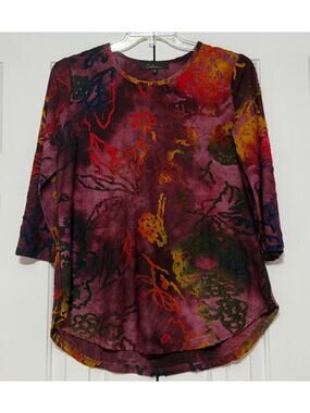 Caleesa Multi-Colored Abstract Batik Tunic, Size M